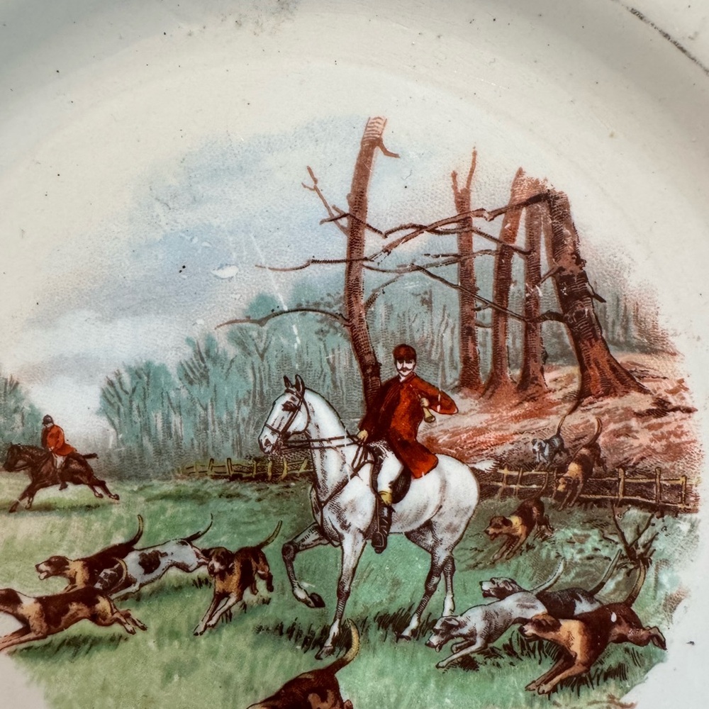 Vintage S'Amand France Equestrian Fox Hunt plate 8” - Picture 5 of 6